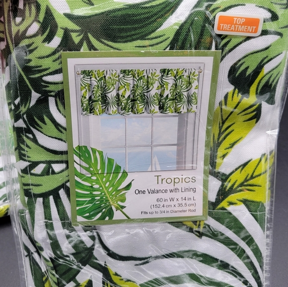 Valances Tropical Palms Lot of 3 By Colordrift 60" Wide x 14" Long New - Picture 2 of 6